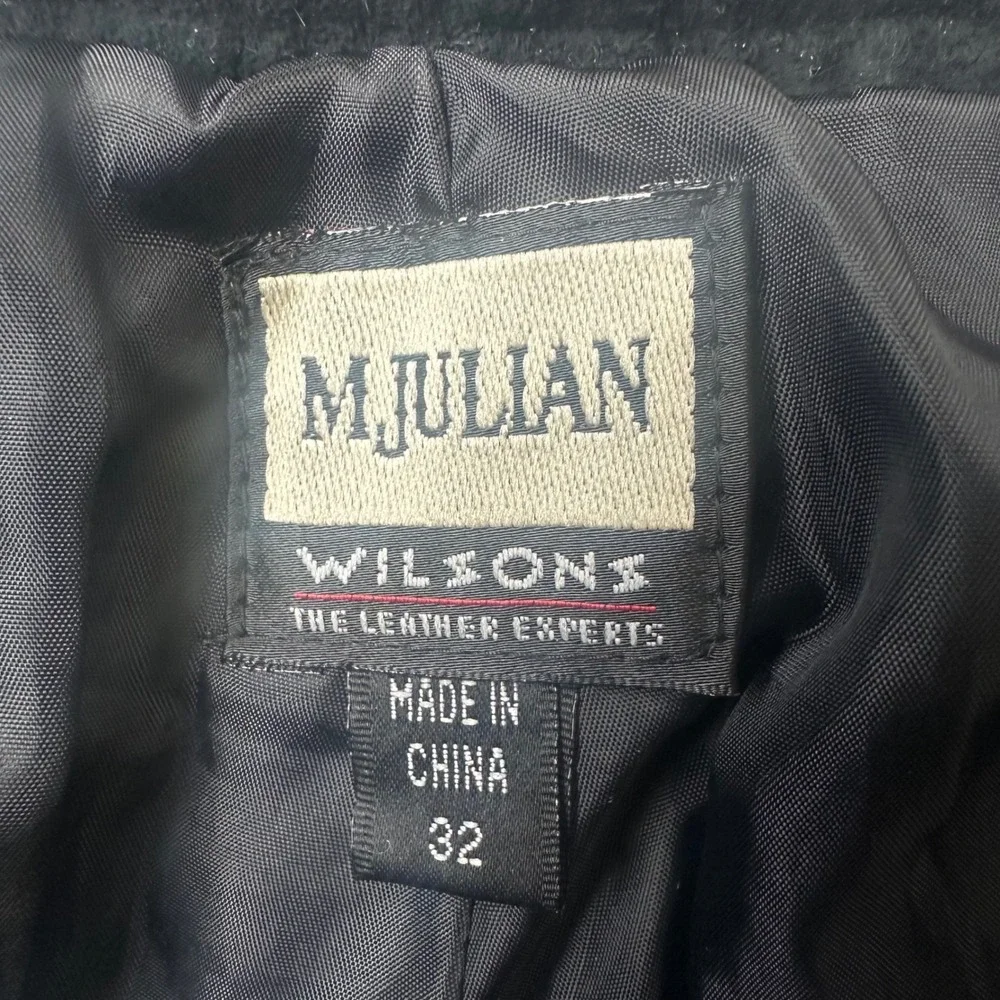 M. Julian Wilsons Cargo Pants Mens 32 Black Zip Suede Leather Tactical Utility